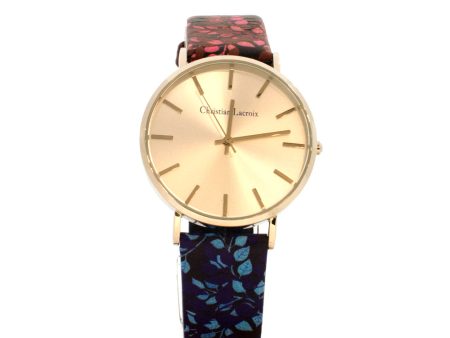 Christian Lacroix Ladies Watch With Leaf Print Strap For Sale