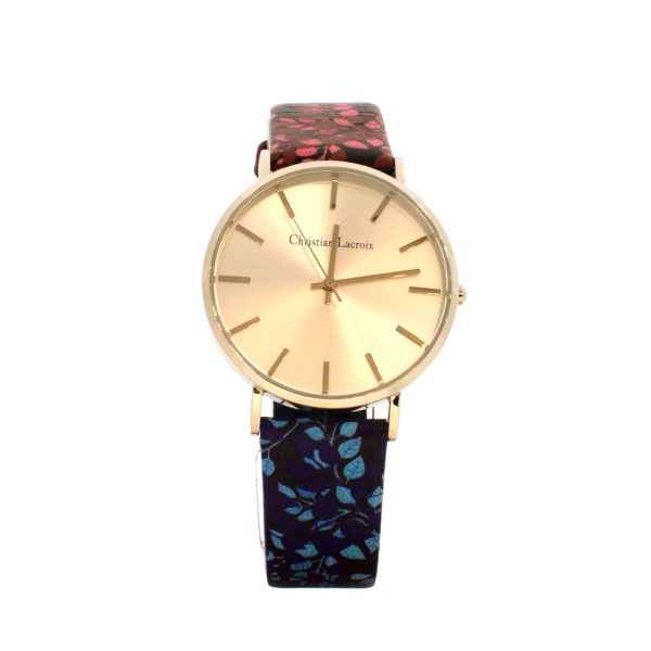 Christian Lacroix Ladies Watch With Leaf Print Strap For Sale