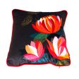 Sara Miller Peony Petals Feather Filled Cushion - Dark Grey 30X30cm Supply