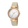 Esprit Ladies Watch Beige Leather Strap Ip Rose Gold Case & White Dial Online now