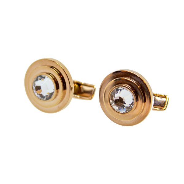 Smalto Cufflinks Rose Gold With Crystal For Discount