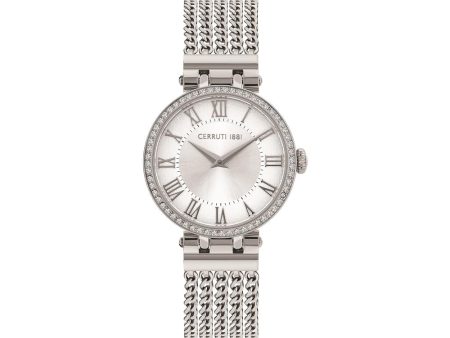 Cerruti Ladies Watch Silver Case And DialÂ With Silver Plated Metal Bracelet Hot on Sale