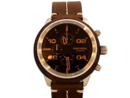 Diesel Men s Chronograph Watch With Brown Leather Strap Supply