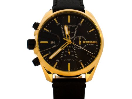 Diesel Men s Chronograph Watch With Black Strap And Gold Plated Case Supply