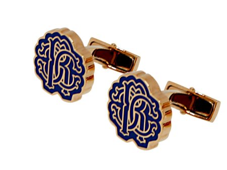 Roberto Cavalli Cufflinks Ip Rosegold With Blue Design Cheap