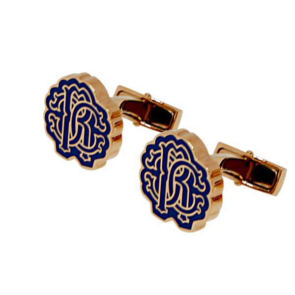 Roberto Cavalli Cufflinks Ip Rosegold With Blue Design Cheap