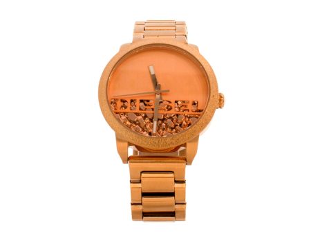 Diesel Ip Rose Gold Color Ladies Watch Ip Rosegold Dial With Stones For Discount