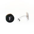 Ferre Milano Cufflinks Silver Color & Black Face With Logo Online Sale