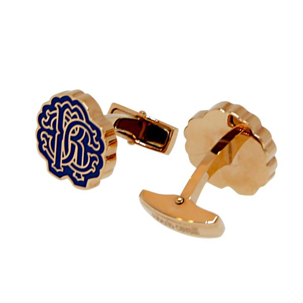 Roberto Cavalli Cufflinks Ip Rosegold With Blue Design Cheap